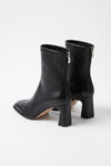 Women's Winter Square Toe Leather Ankle Boots