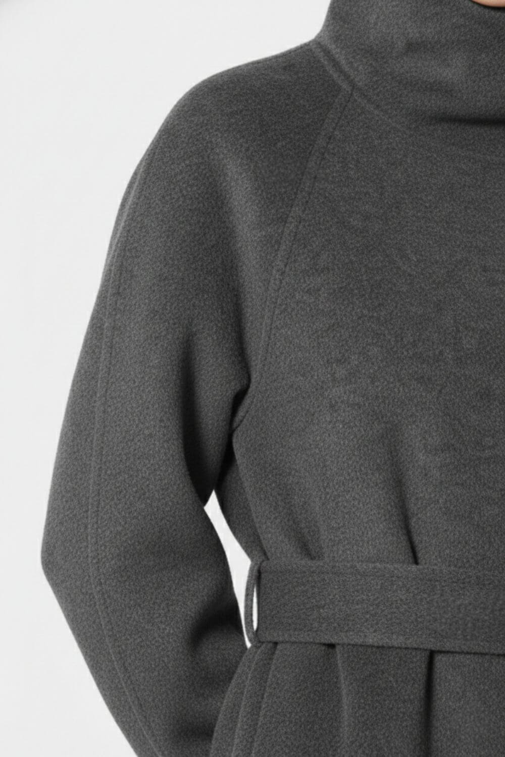 Caurelle | Women’s Long Belted High Neck Coat