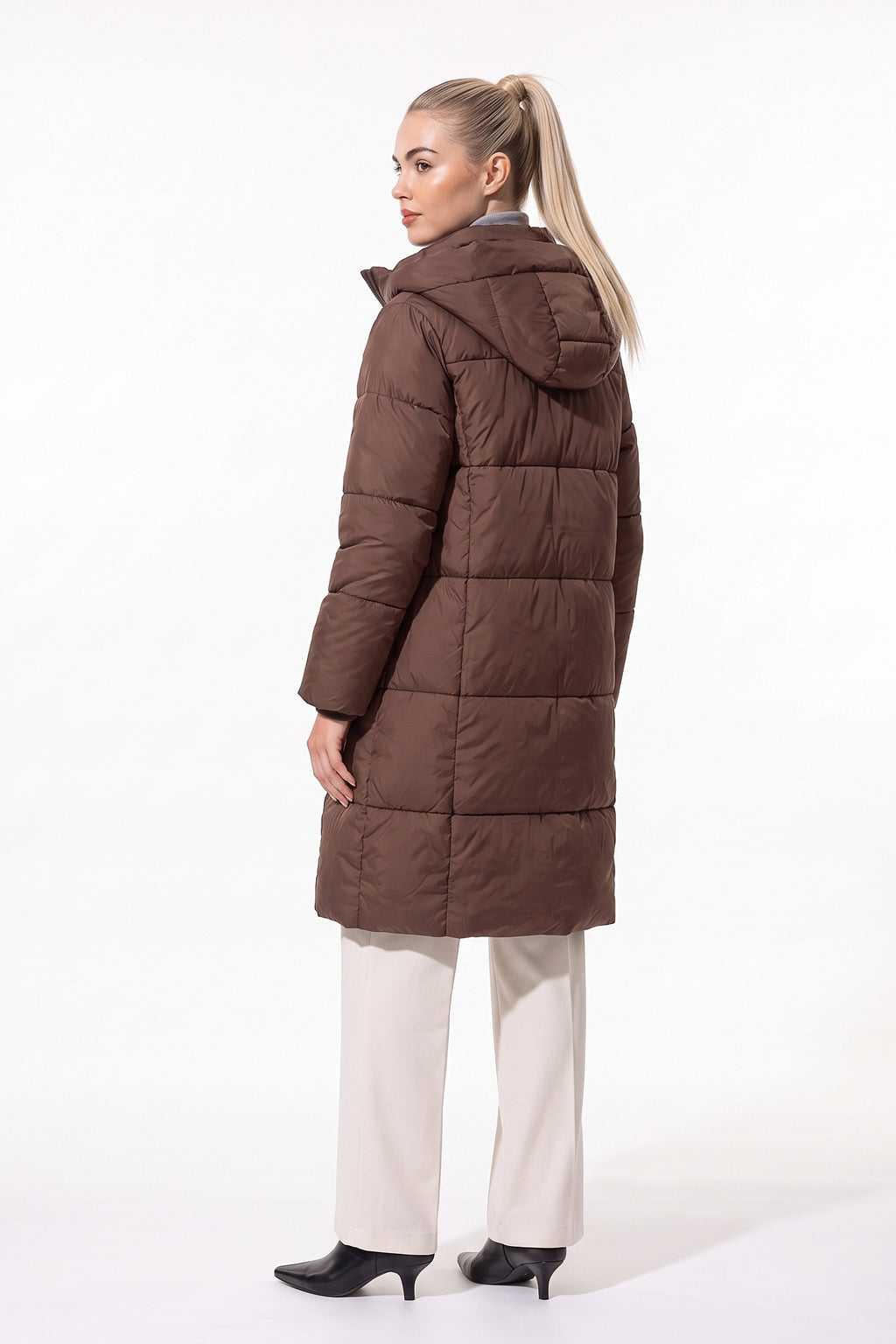 Women’s Winter Warm Longline Puffer Coat with Hood
