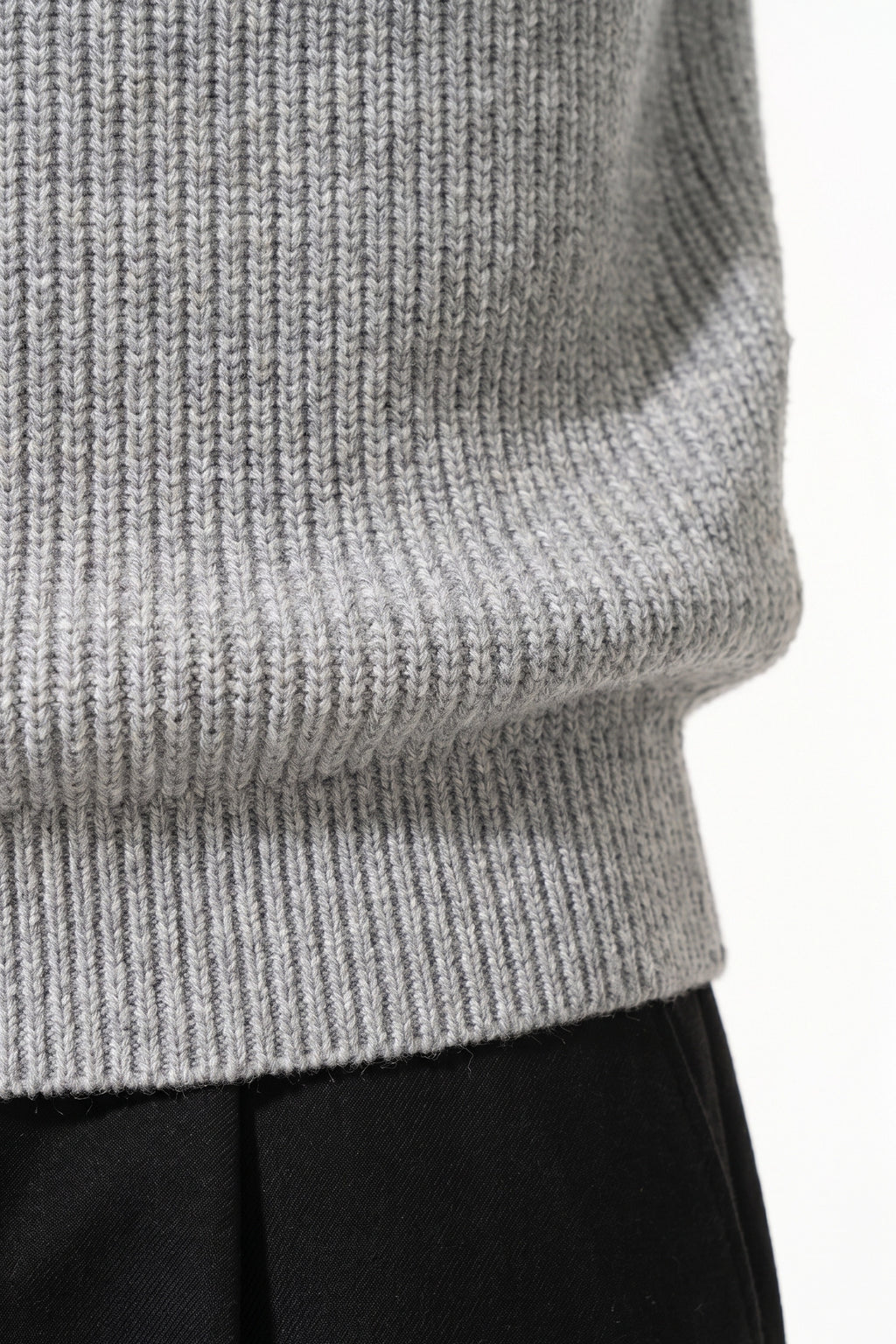 Men's Winter Warm Ribbed Knitted Polo Jumper with Button Neck