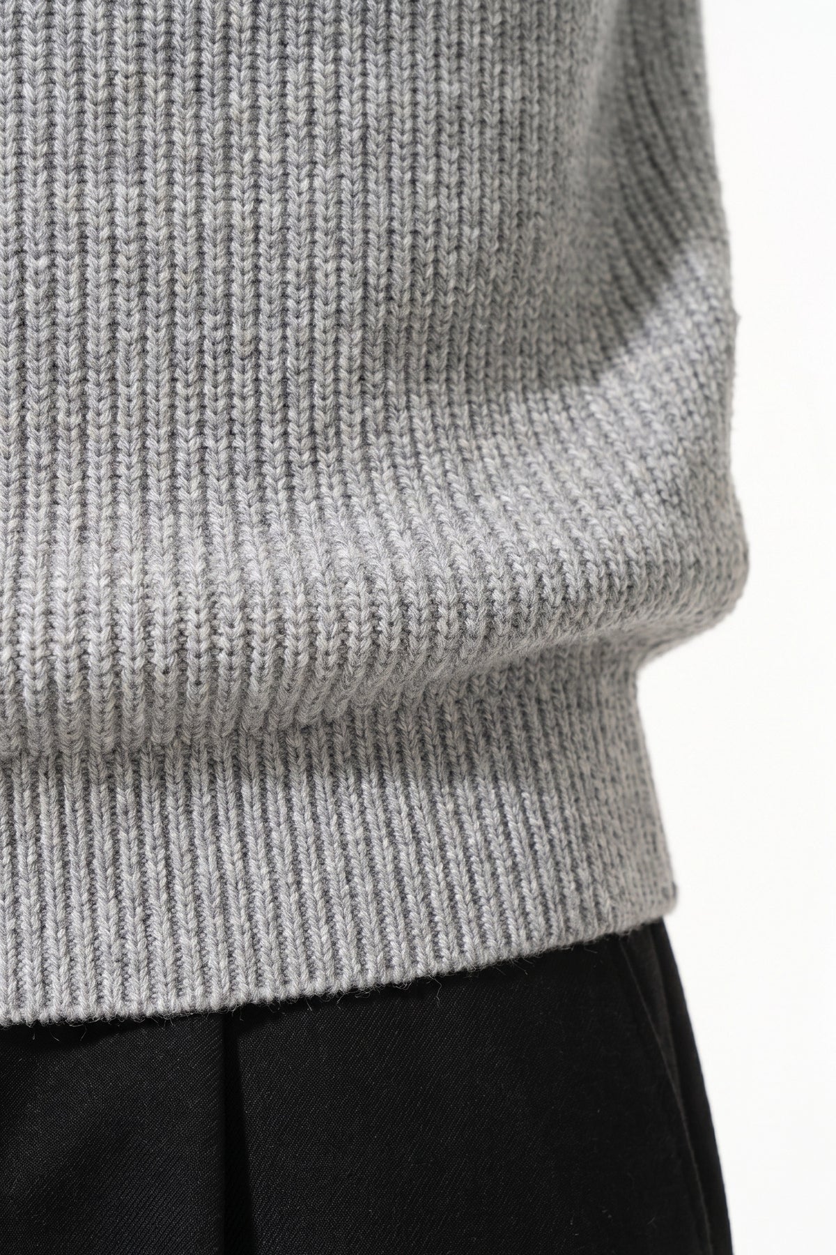 Men's Winter Warm Ribbed Knitted Polo Jumper with Button Neck