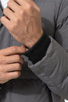 Men’s Winter Warm Grey Fleece Lined Puffer Jacket with Hood
