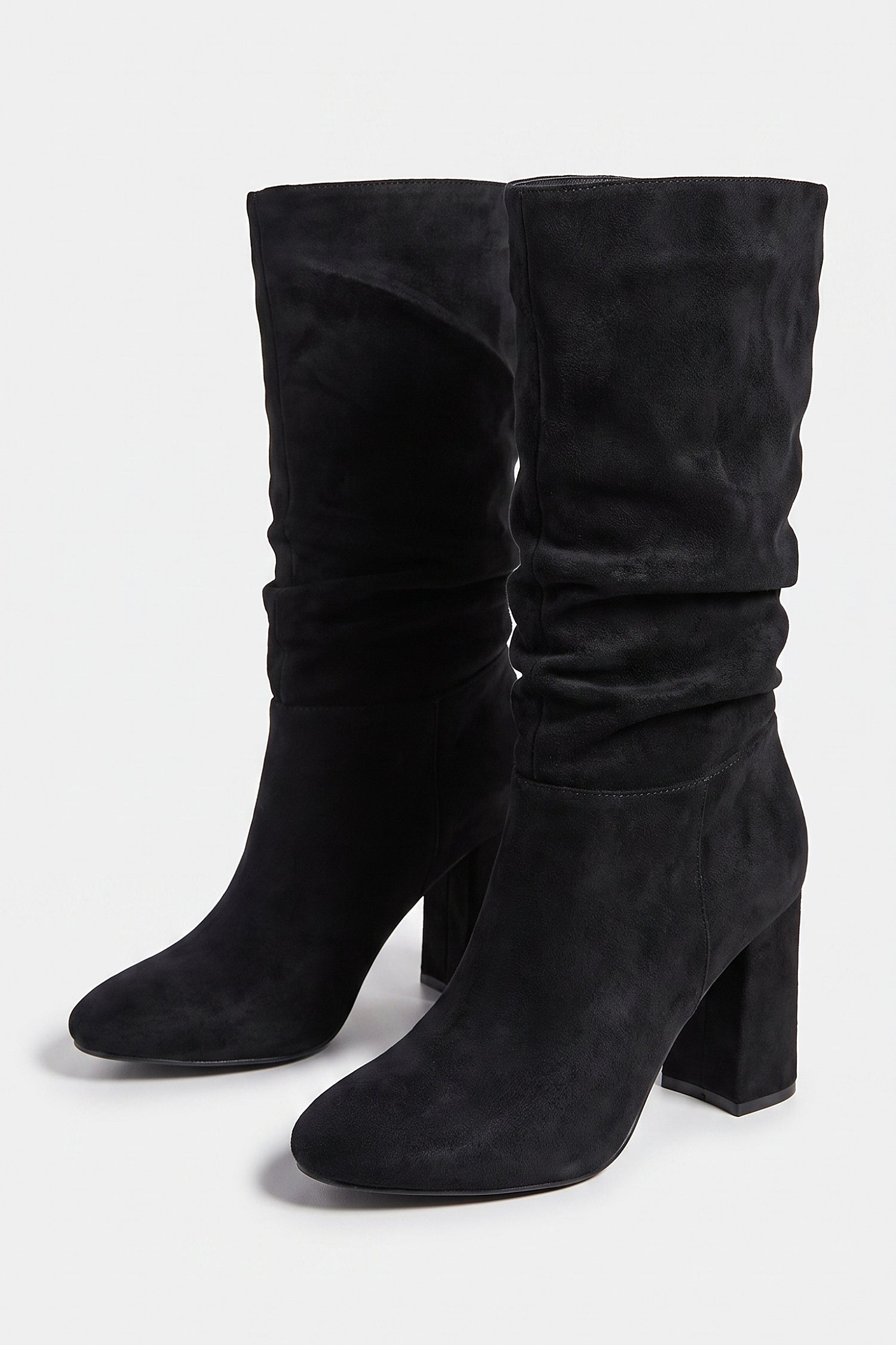 Women’s Winter Suede Slouch Block Heel Knee High Boots