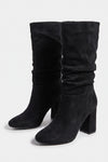 Women’s Winter Suede Slouch Block Heel Knee High Boots