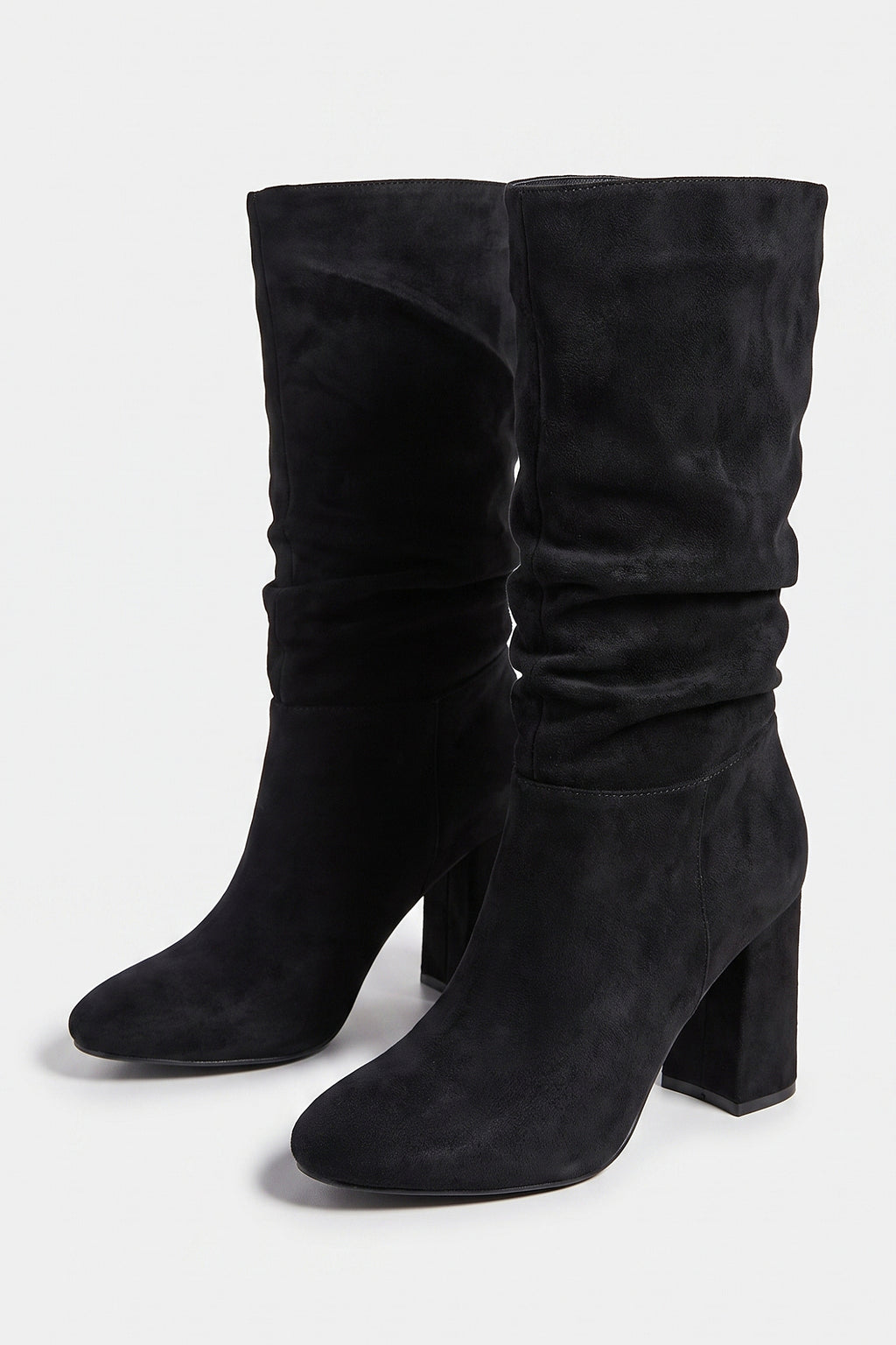 Women’s Winter Suede Slouch Block Heel Knee High Boots