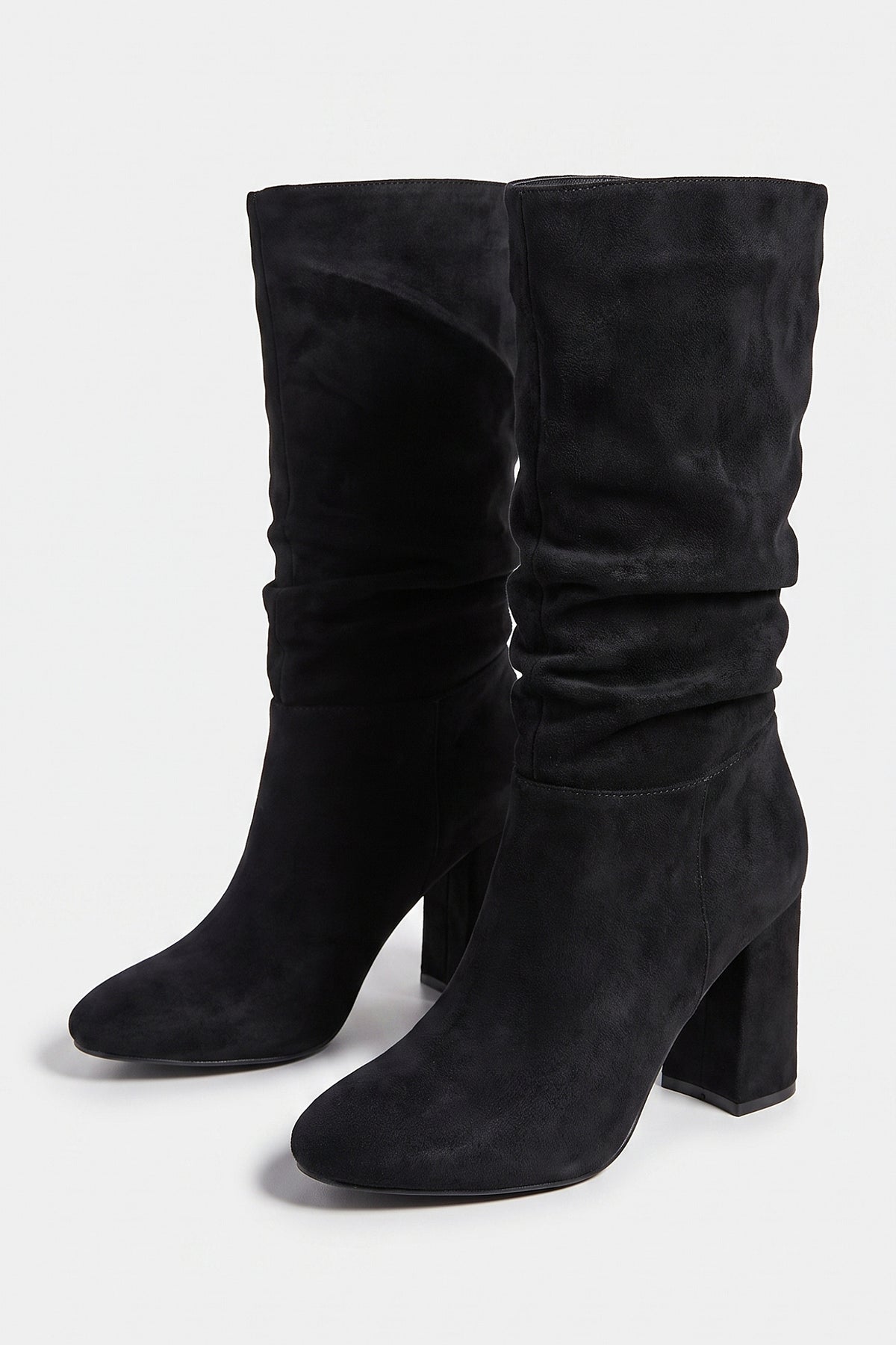 Women’s Winter Suede Slouch Block Heel Knee High Boots