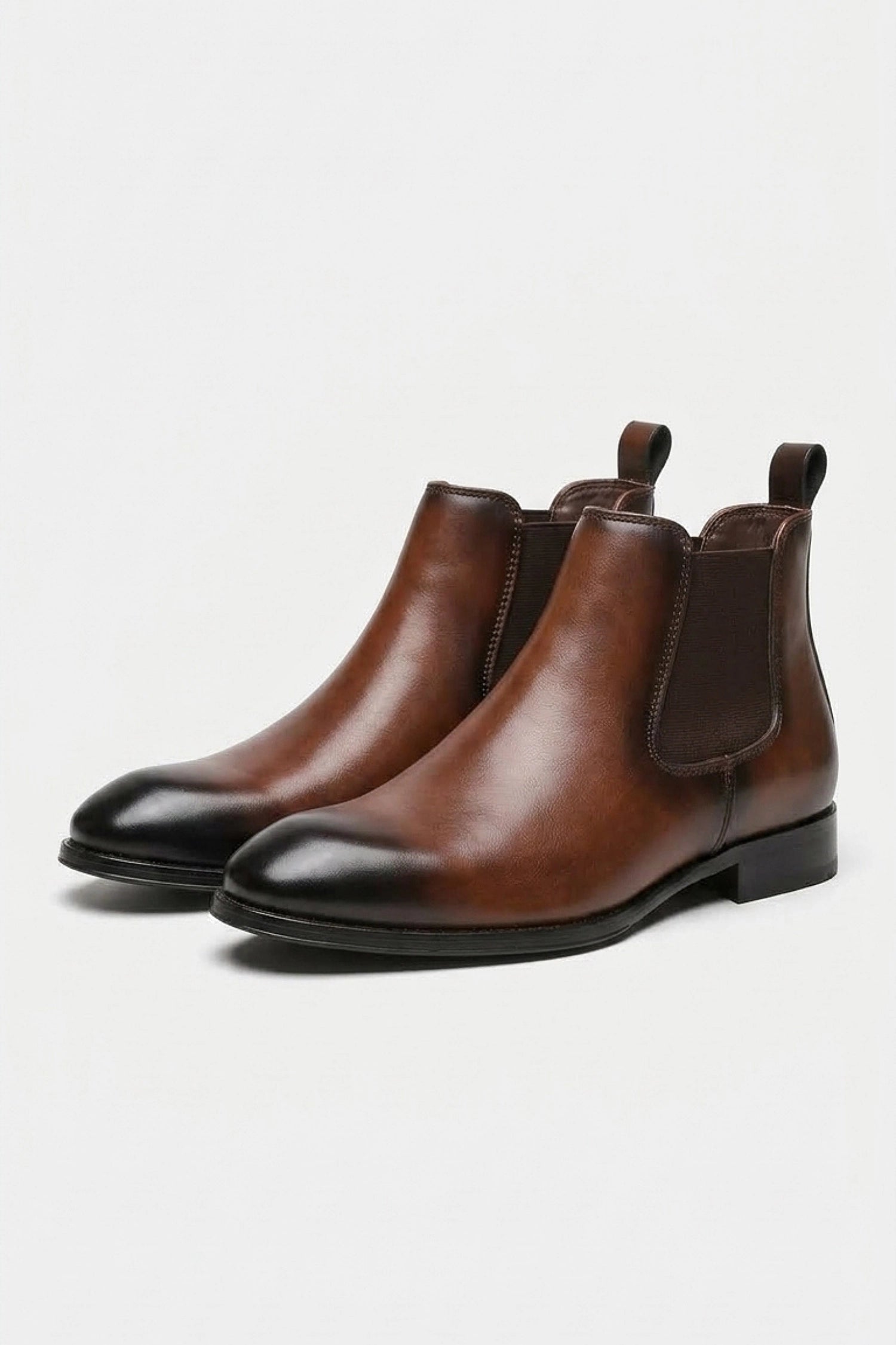 Men’s Easy Wear Leather Chelsea Boots with Low Heel
