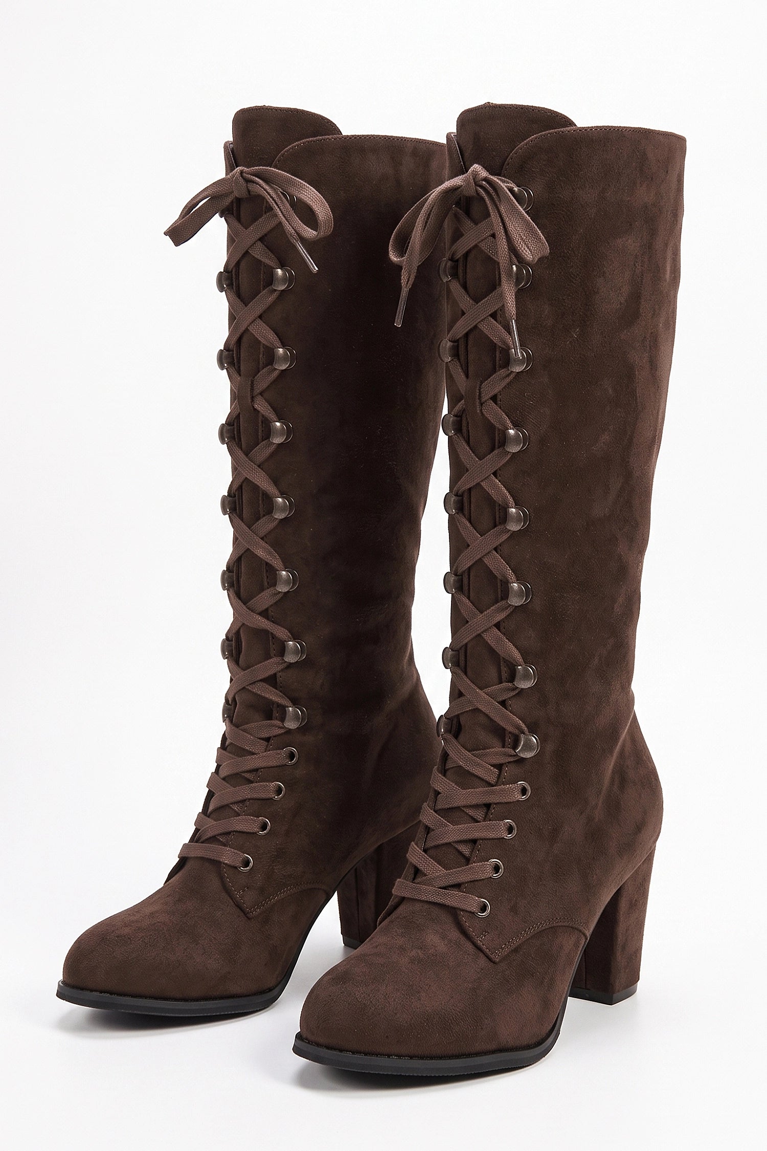 Women's Winter Lace Up Suede Warm Knee High Boots