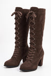 Women's Winter Lace Up Suede Warm Knee High Boots