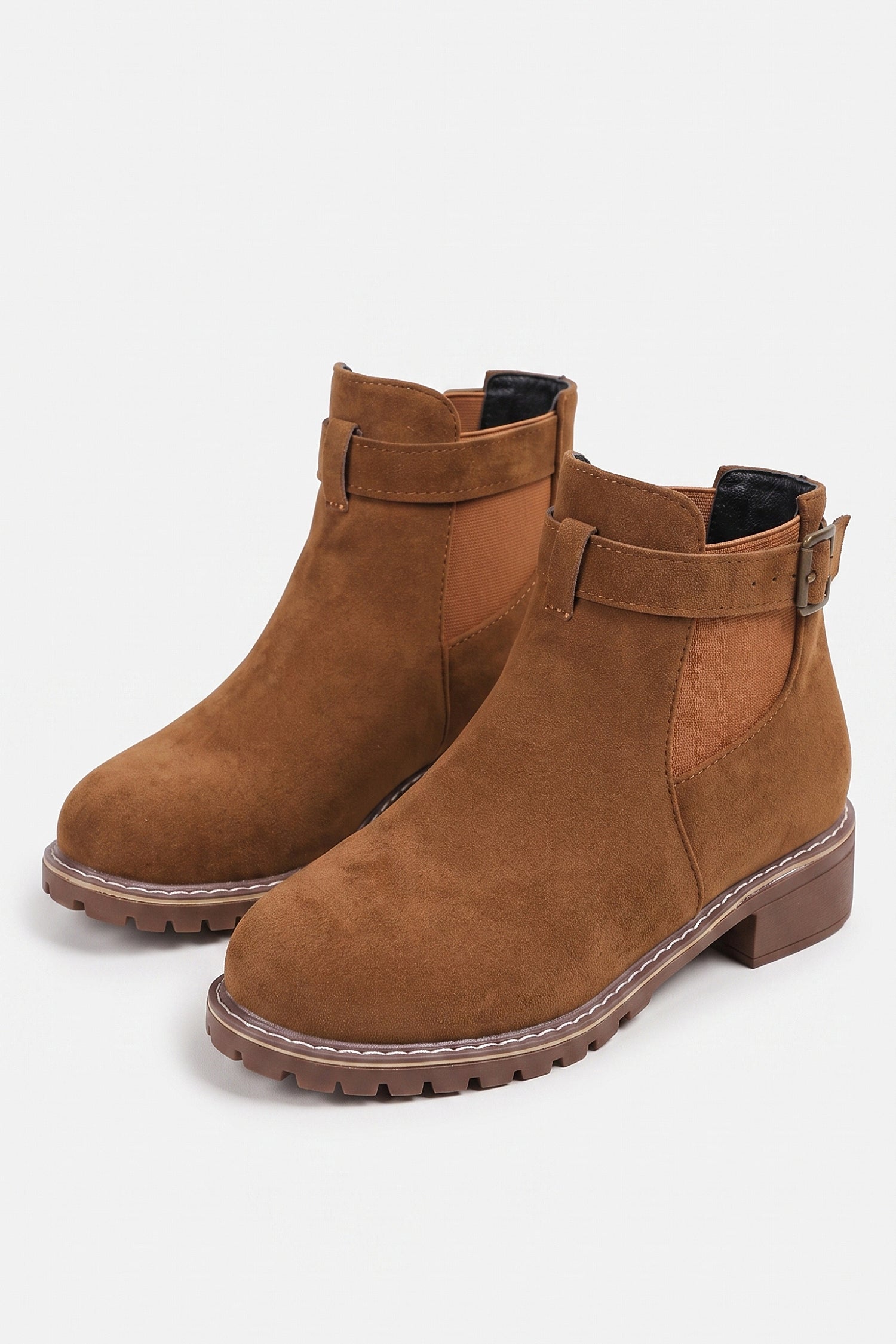 Women’s Winter Versatile Suede Ankle Boots with Buckle Strap