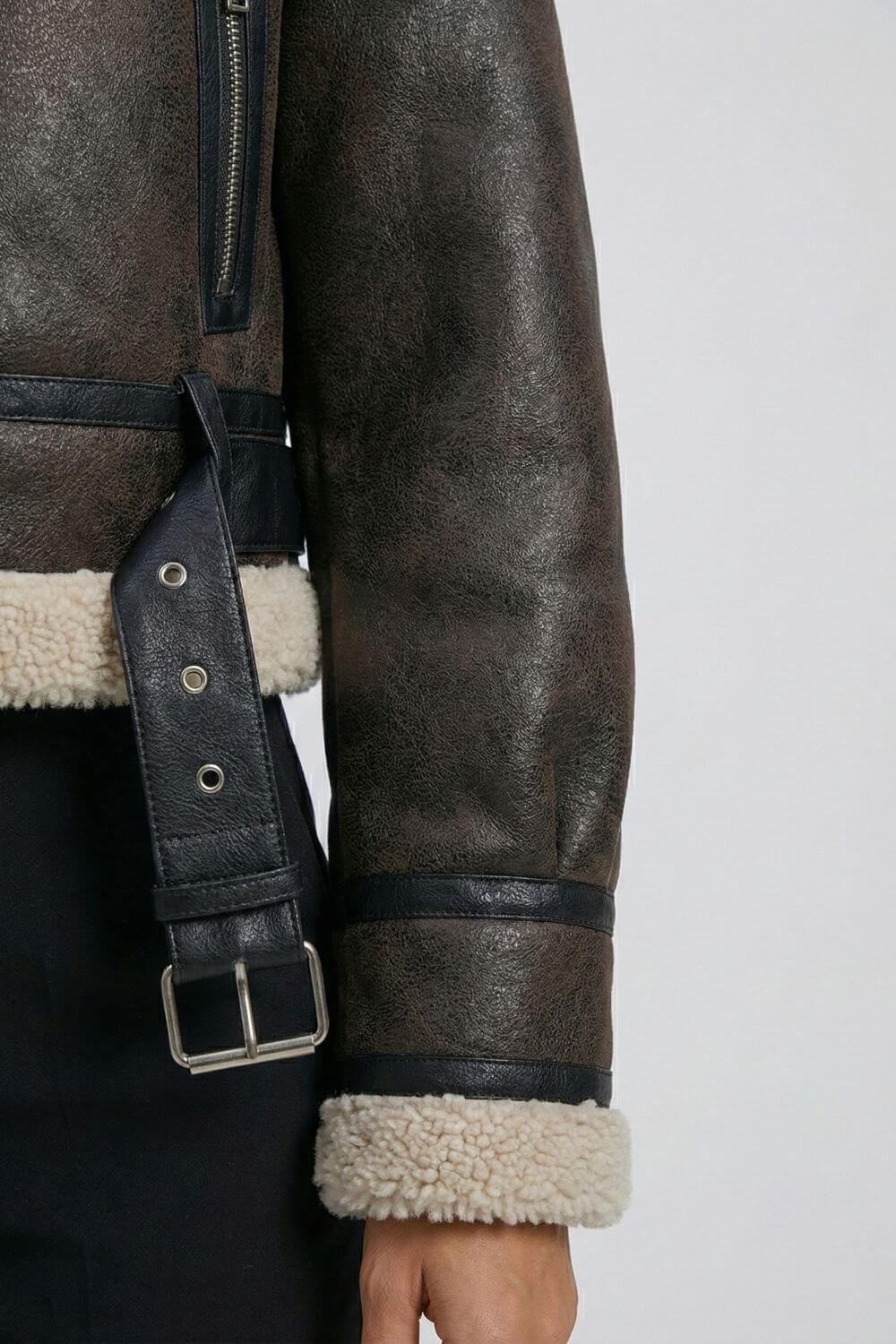 Caurelle | Women’s Belted Faux Fur Winter Lapel Jacket