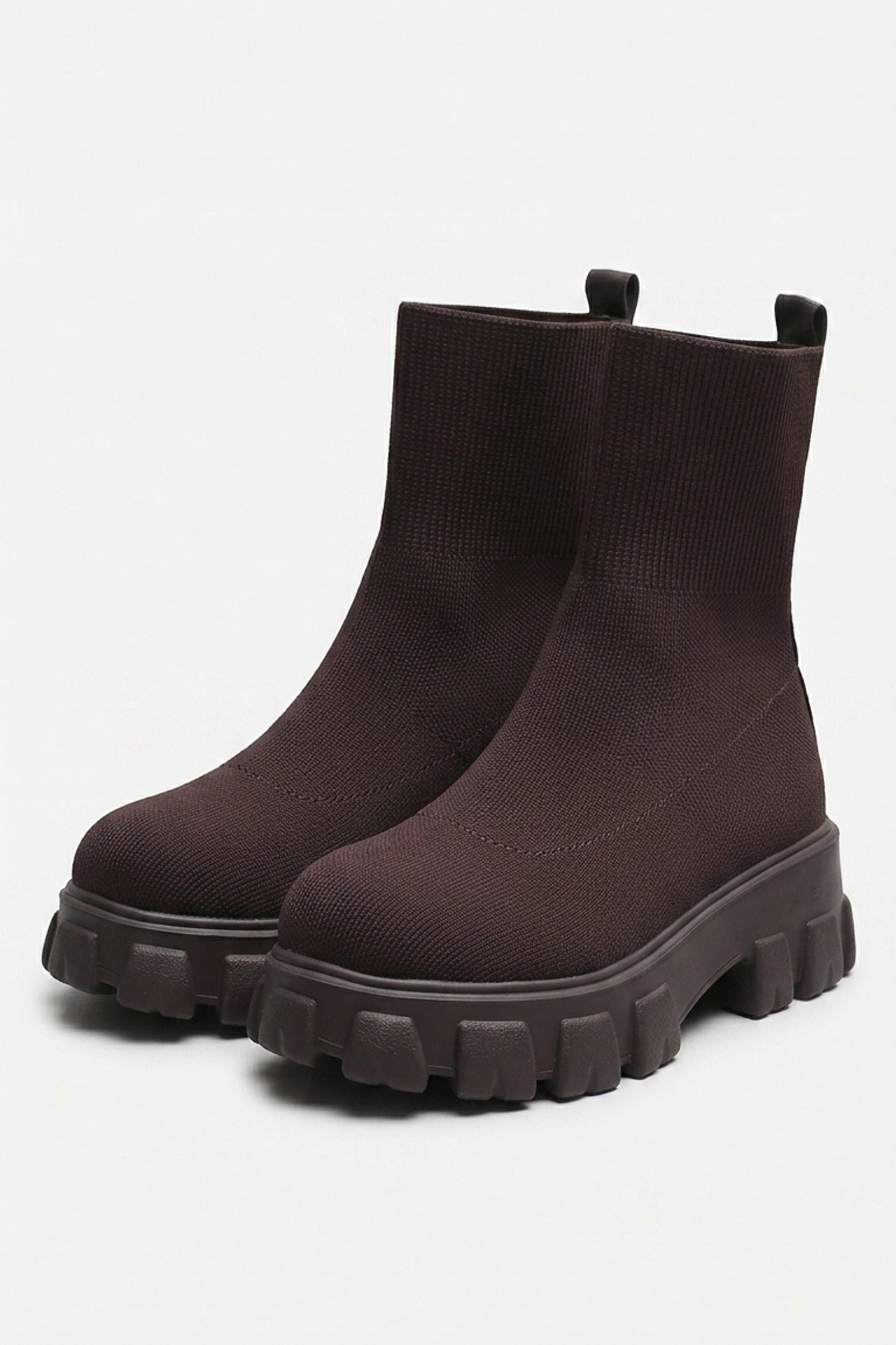 Women's Winter Easy Wear Sock Ankle Boots with Chunky Platform Sole