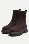 Women's Winter Easy Wear Sock Ankle Boots with Chunky Platform Sole