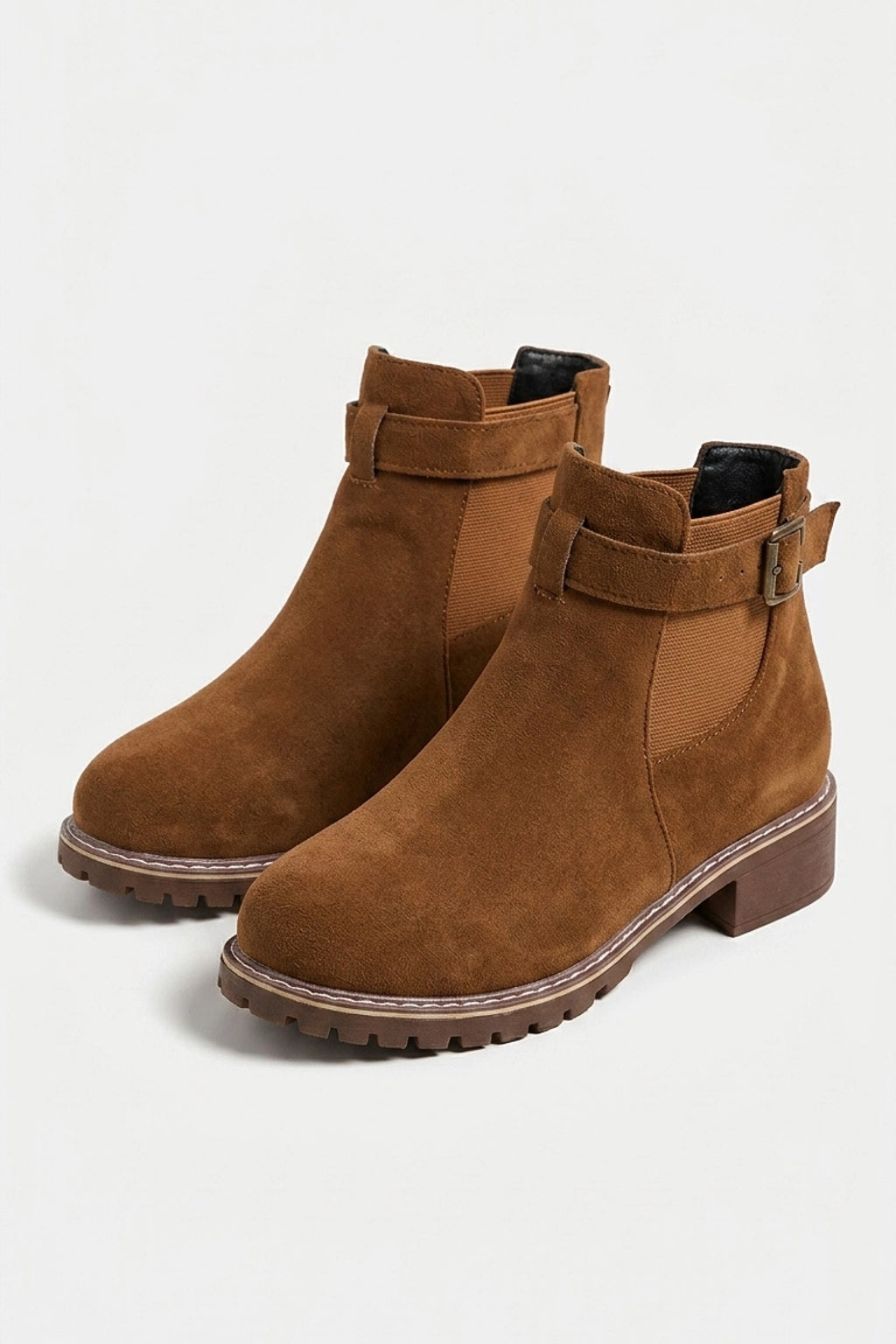 Women’s Winter Versatile Suede Ankle Boots with Buckle Strap