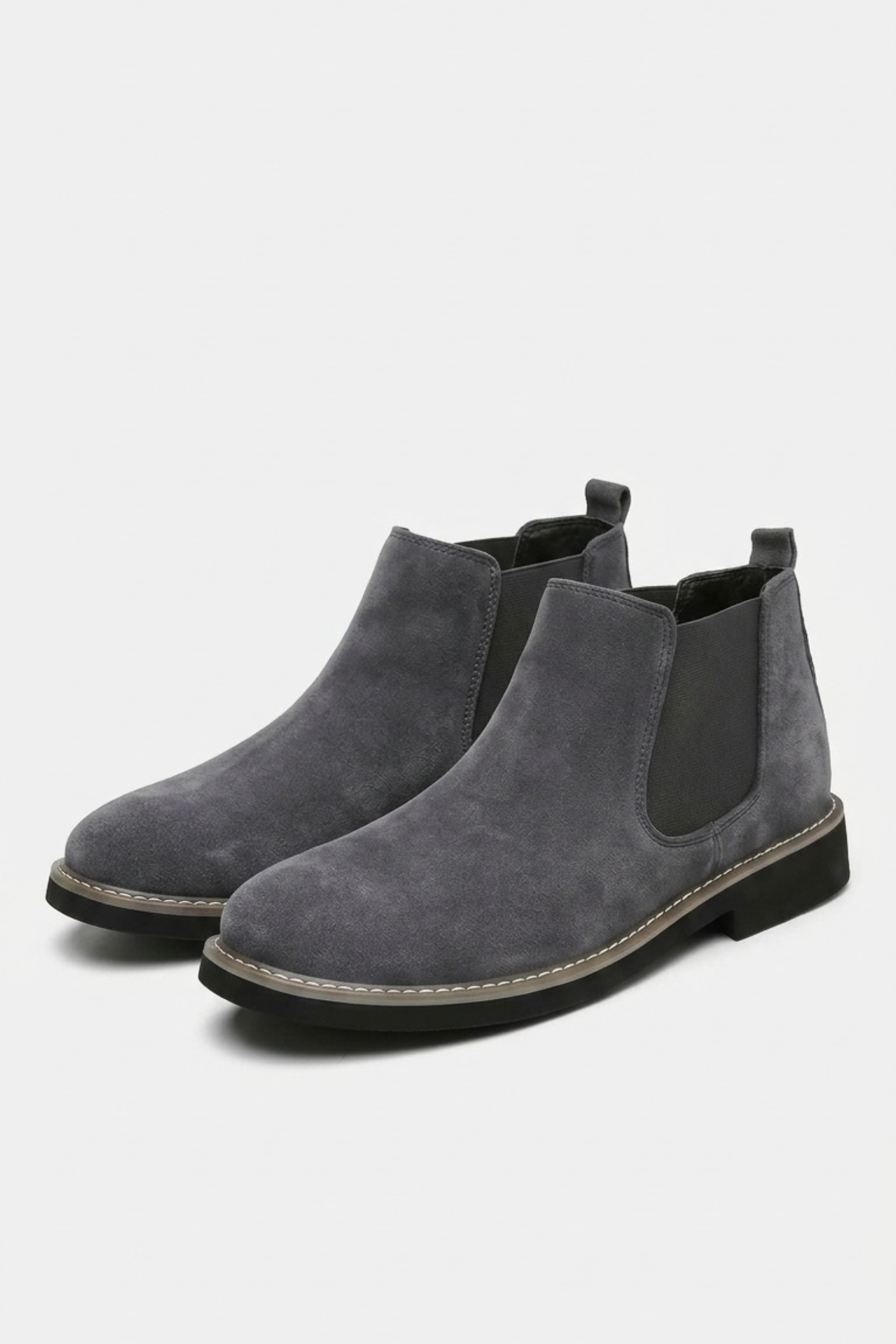 Men's Comfortable Suede Chelsea Ankle Boots with Low Heel