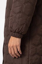 Women's Winter Warm Longline Quilted Coat with Hood