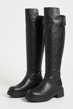 Women’s Winter Chunky Block Heel Knee High Boots with Back Zipper