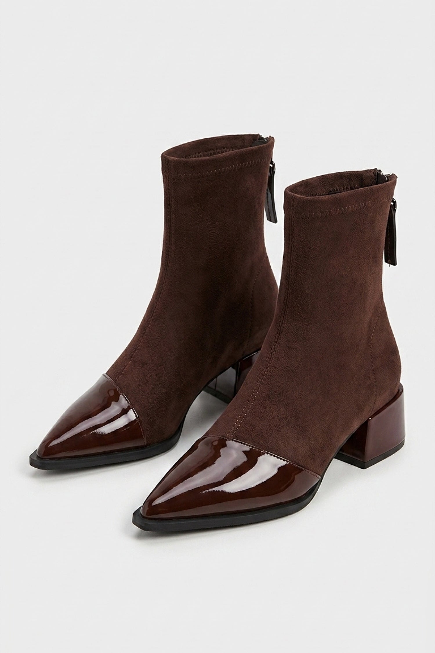 Women’s Winter Pointed Toe Block Heel Ankle Boots