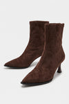Women's Winter Easy Wear Pointed Toe Stiletto Suede Ankle Boots