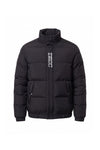 Men’s Winter Warm Black Puffer Jacket with Stand Collar