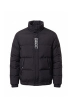 Men’s Winter Warm Black Puffer Jacket with Stand Collar