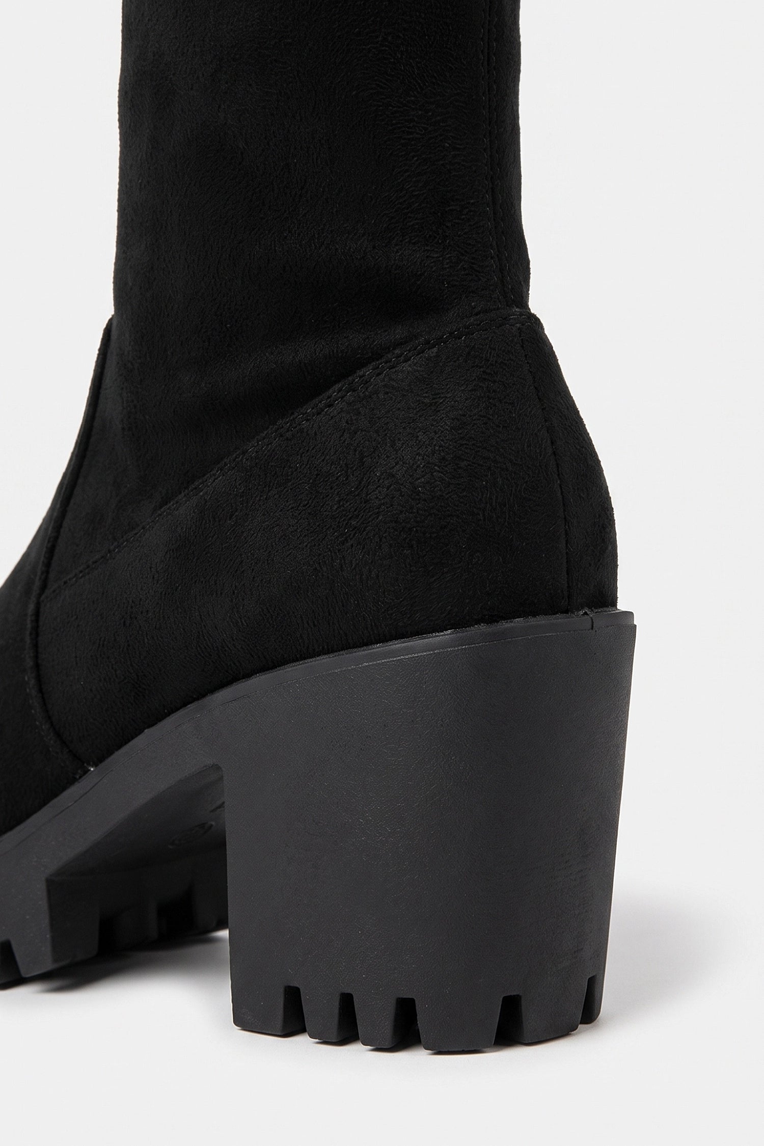 Women’s Winter Chunky Suede Knee High Boots with Drawstring