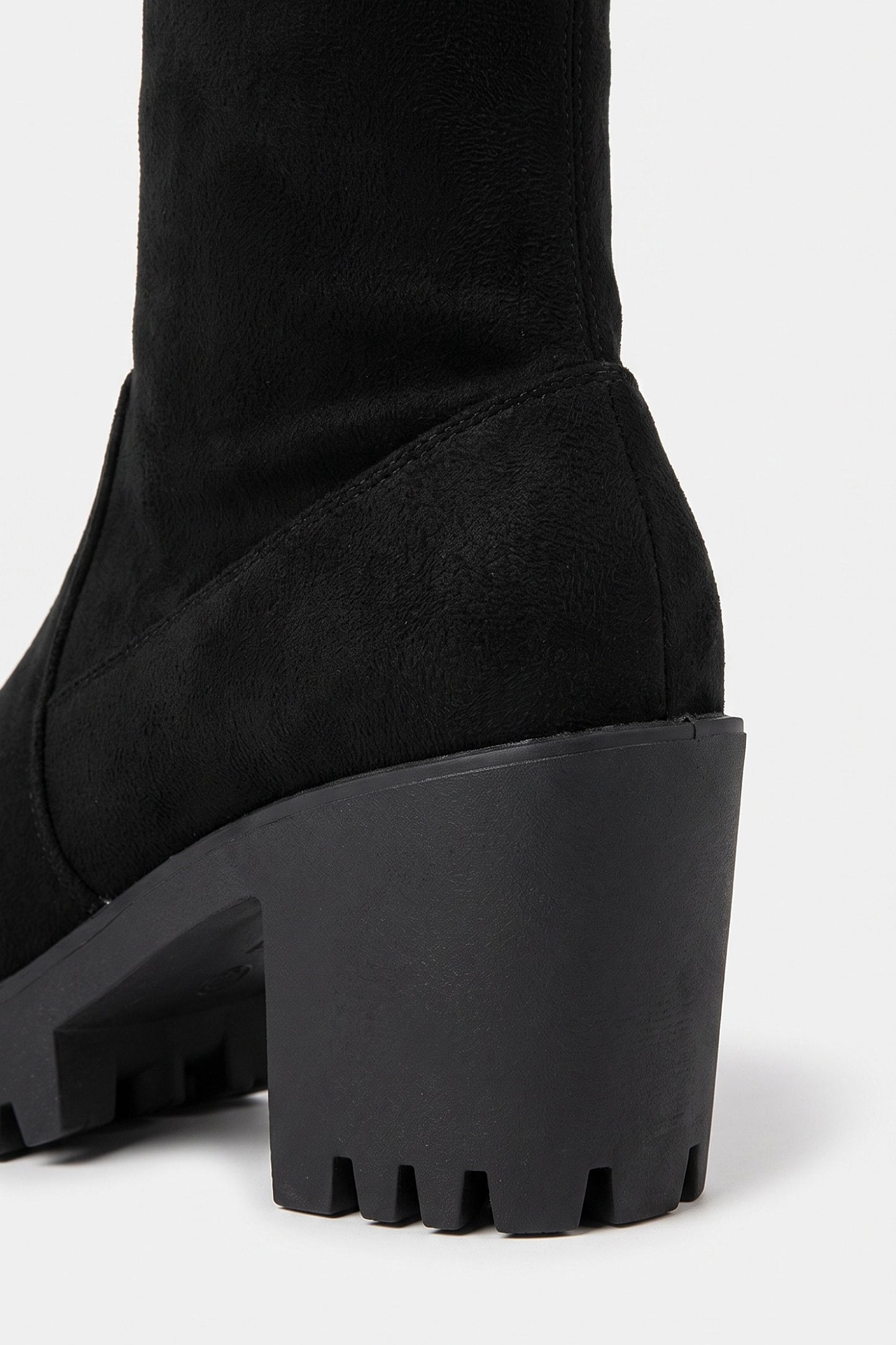 Women’s Winter Chunky Suede Knee High Boots with Drawstring
