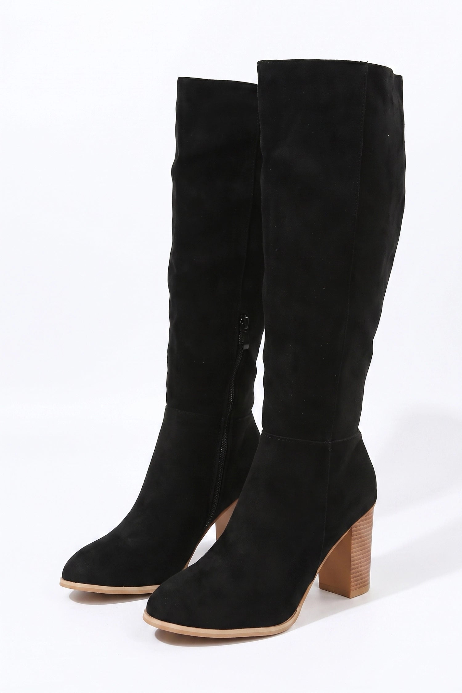 Women's Winter Comfortable Suede Knee High Boots with Side Zip