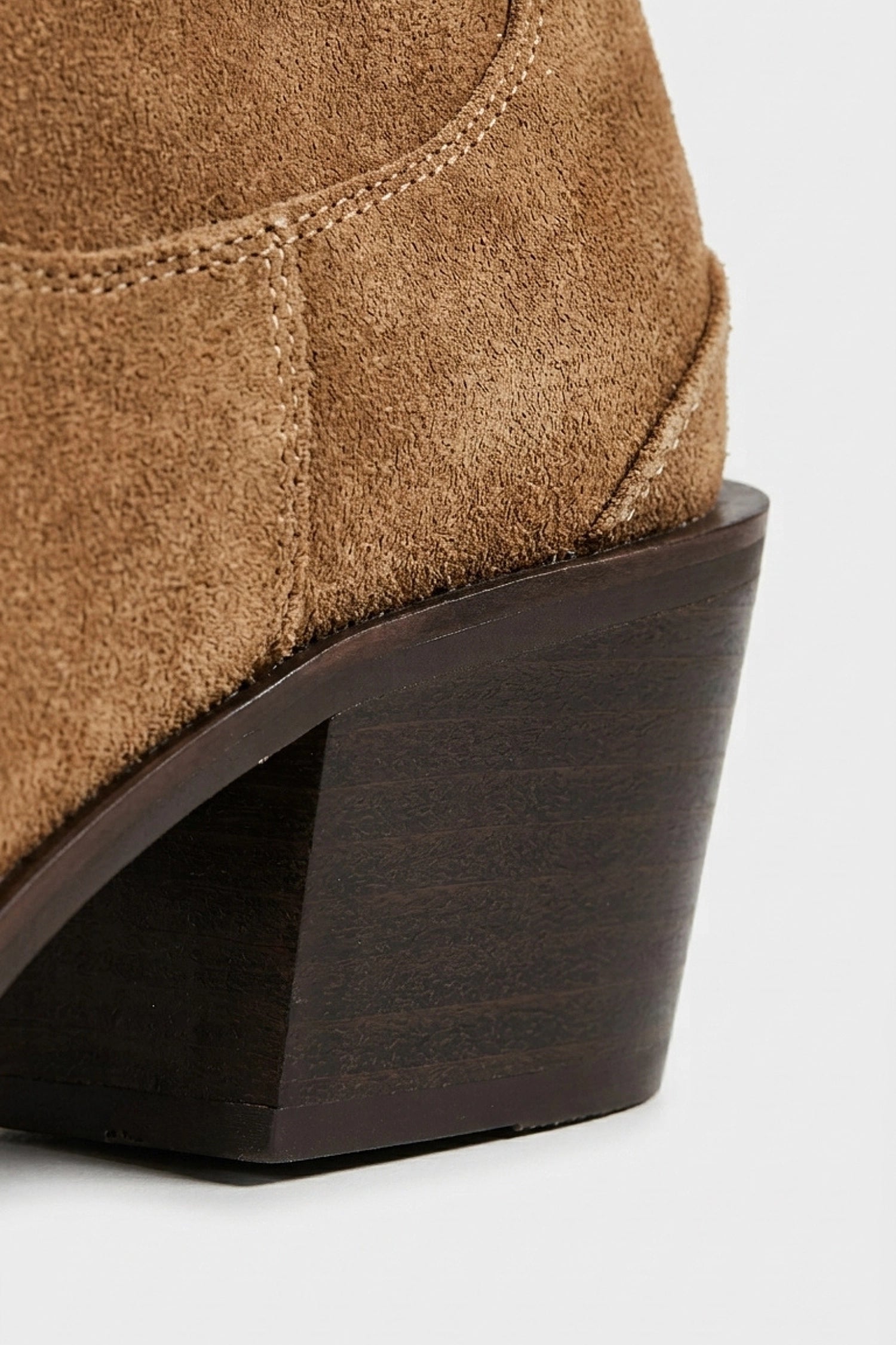 Women’s Warm Suede Pointed Toe Western Ankle Boots with Back Zip