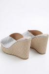 Women's Wedge Mule Sandals with Raffia Platform Sole