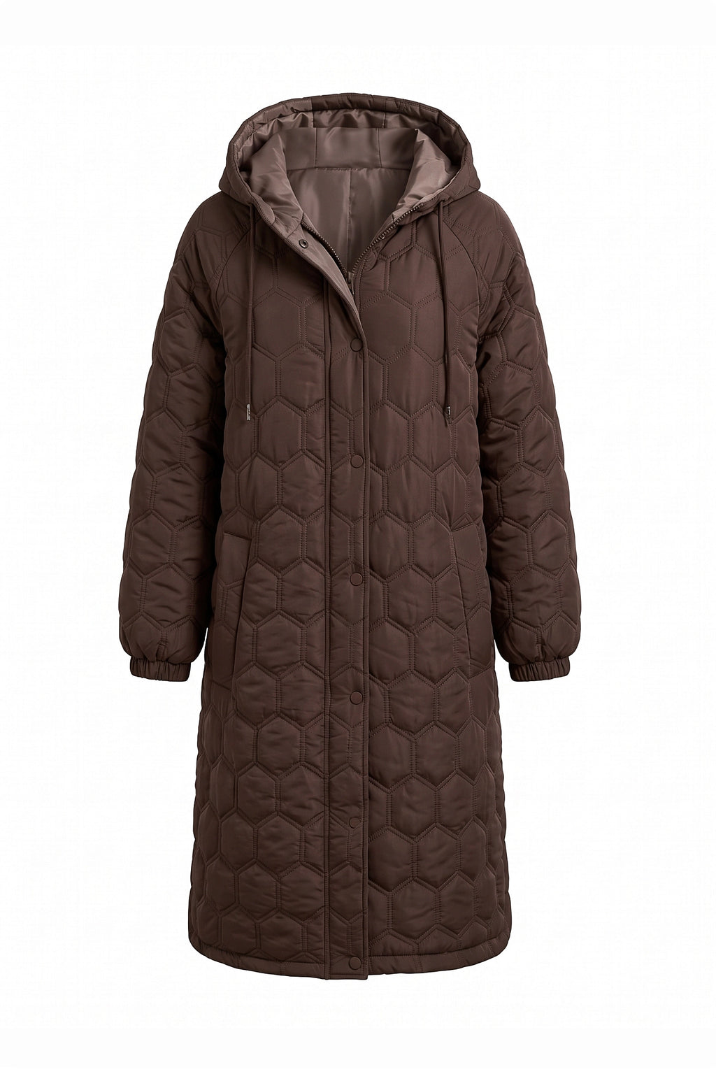 Women's Winter Warm Longline Quilted Coat with Hood