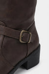 Women’s Winter Knee High Boots with Side Zip and Buckle