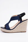 Women's Espadrille Wedge Sandals with Cross Straps