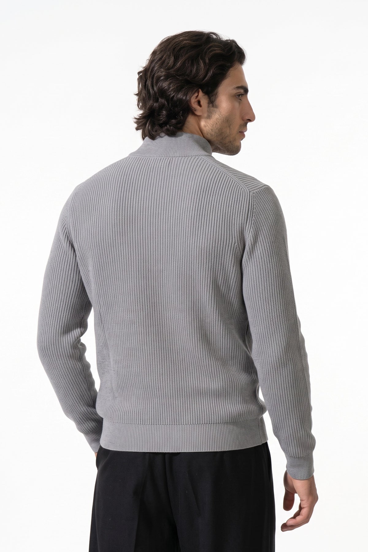 Men’s Winter Warm Ribbed Knit Cardigan Full Zip