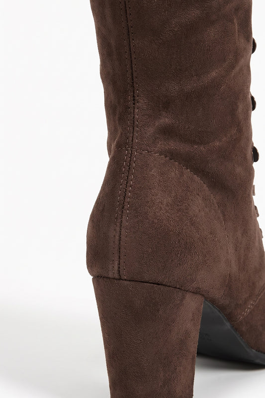 Women's Winter Lace Up Suede Warm Knee High Boots