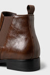 Men’s Easy Wear Glossy Leather Chelsea Boots with Low Heel