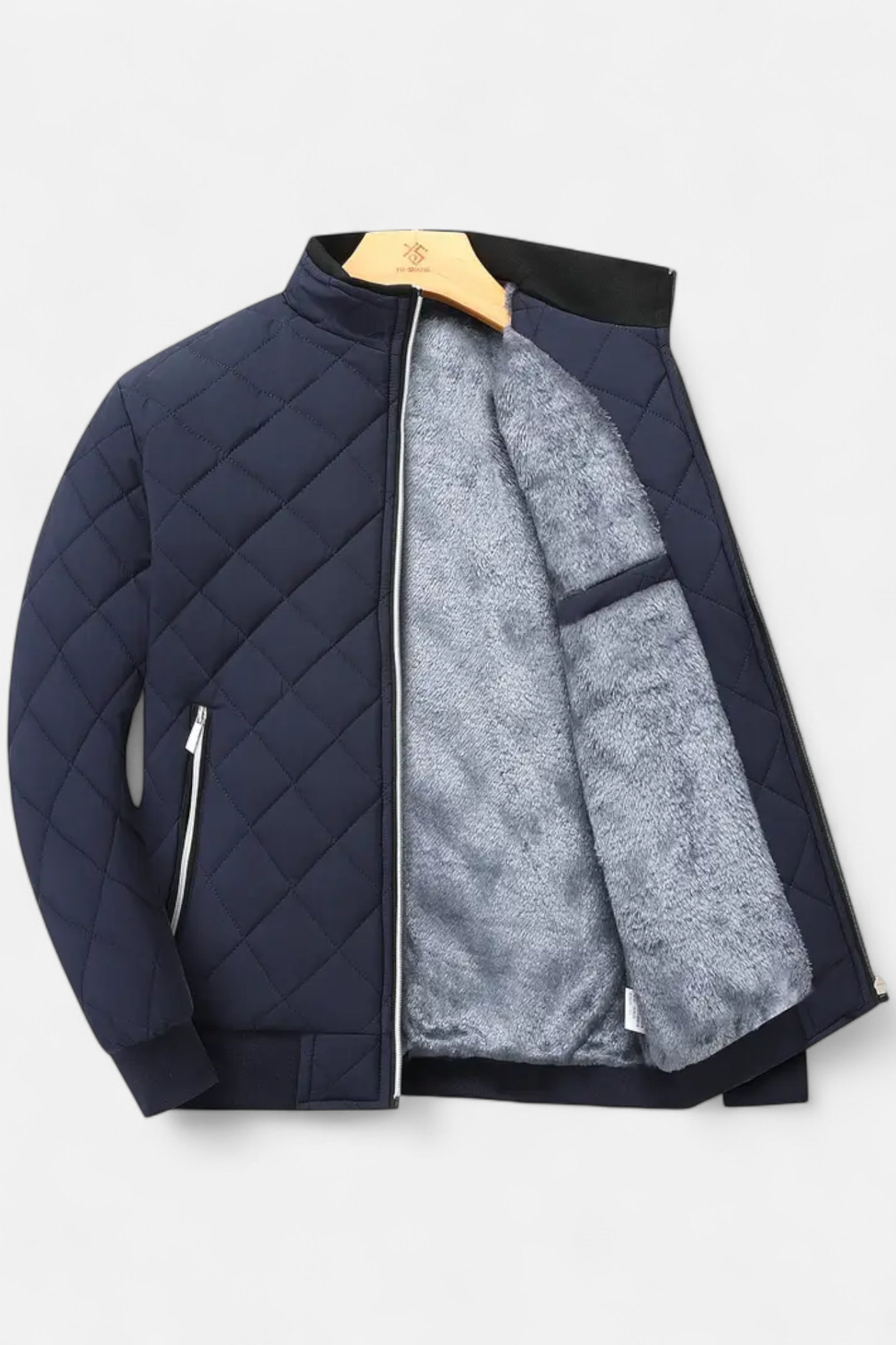 Caurelle | Men’s Quilted Winter Jacket – Fleece-Lined Zip-Up
