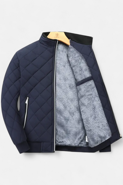 Caurelle | Men’s Quilted Winter Jacket – Fleece-Lined Zip-Up
