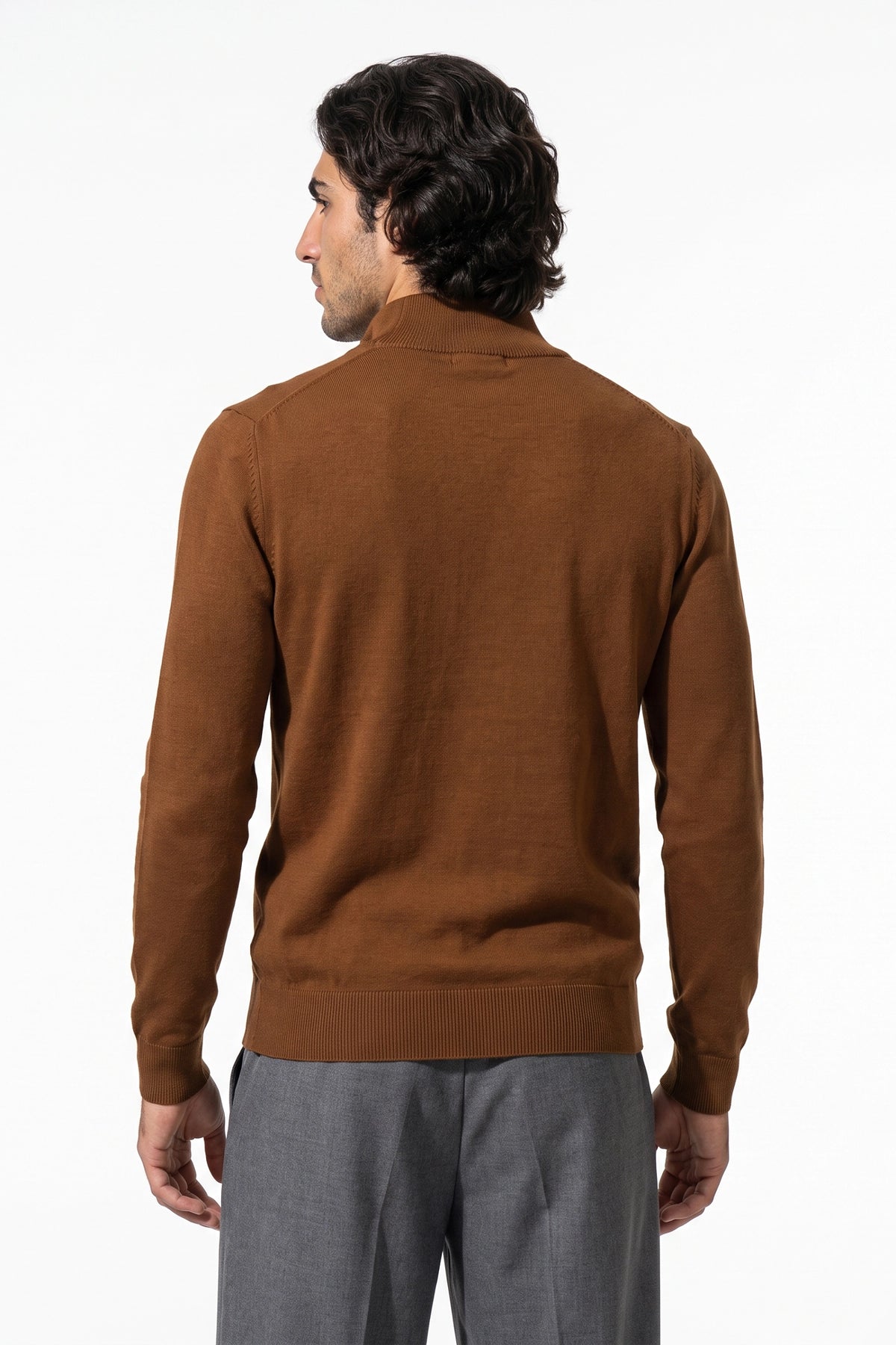 Men's Winter Comfortable Fine Knit Quarter Zip Jumper