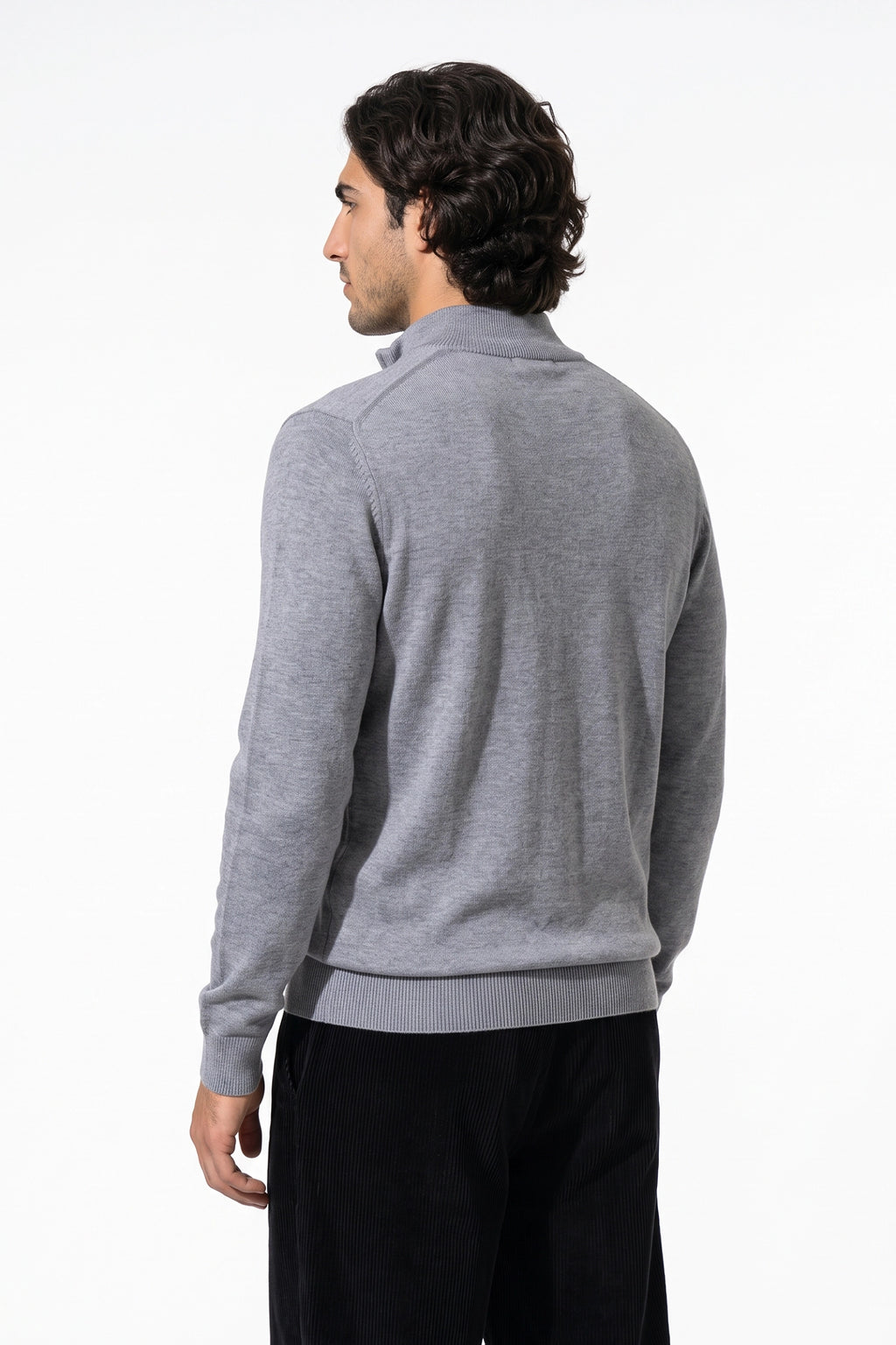 Men's Winter Comfortable Fine Knit Quarter Zip Jumper