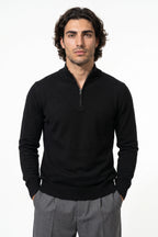 Men's Winter Comfortable Fine Knit Quarter Zip Jumper
