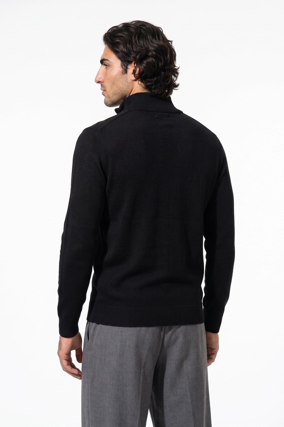 Men's Winter Comfortable Fine Knit Quarter Zip Jumper