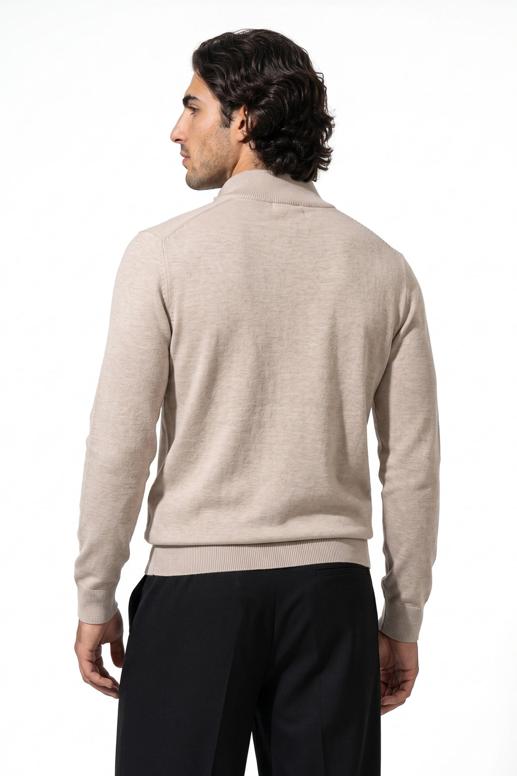 Men's Winter Comfortable Fine Knit Quarter Zip Jumper