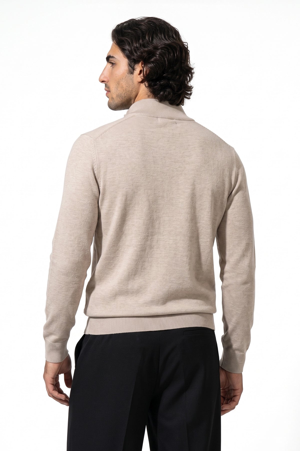 Men's Winter Comfortable Fine Knit Quarter Zip Jumper