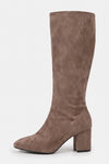 Women's Winter Block Heel Suede Knee High Boots