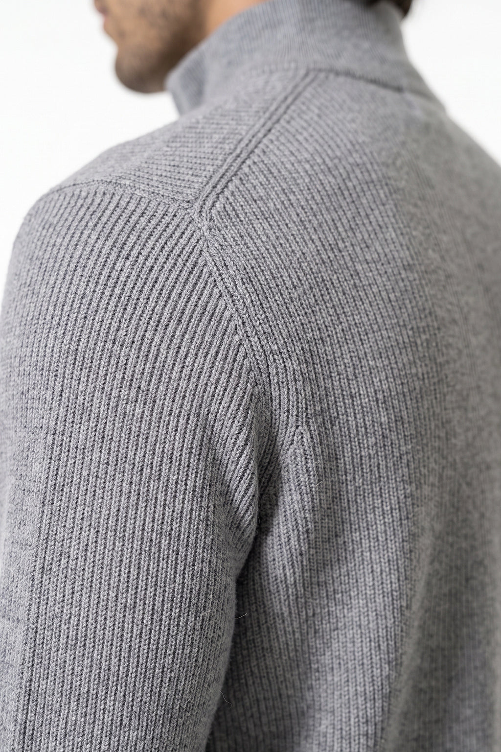 Men’s Winter Warm Ribbed Knit Cardigan Full Zip