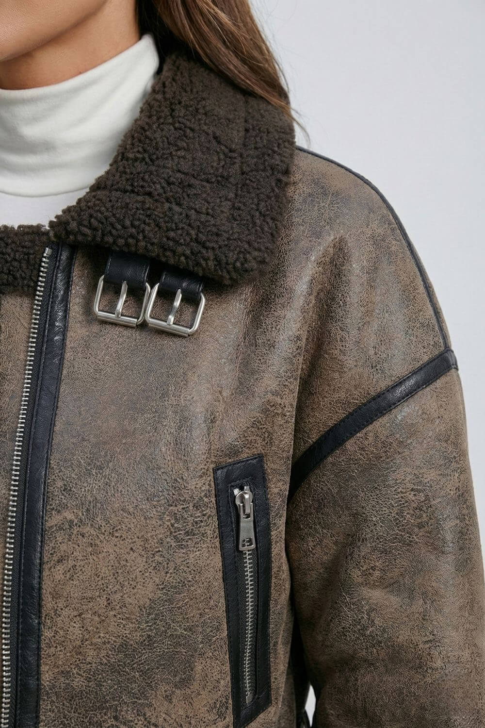 Caurelle | Women’s Belted Faux Fur Winter Lapel Jacket