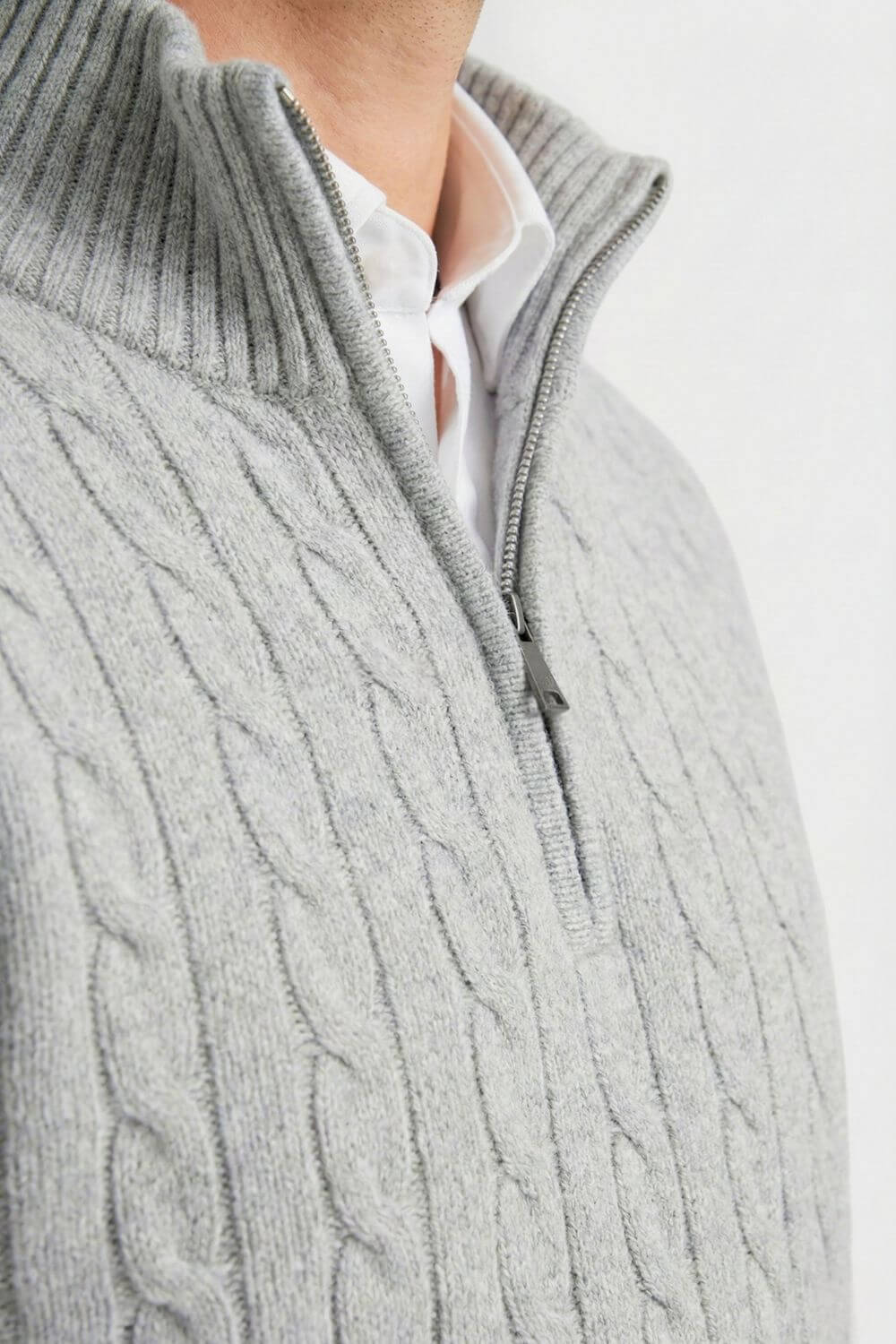 Caurelle | Men’s Cable Knitted Half Zip Jumper