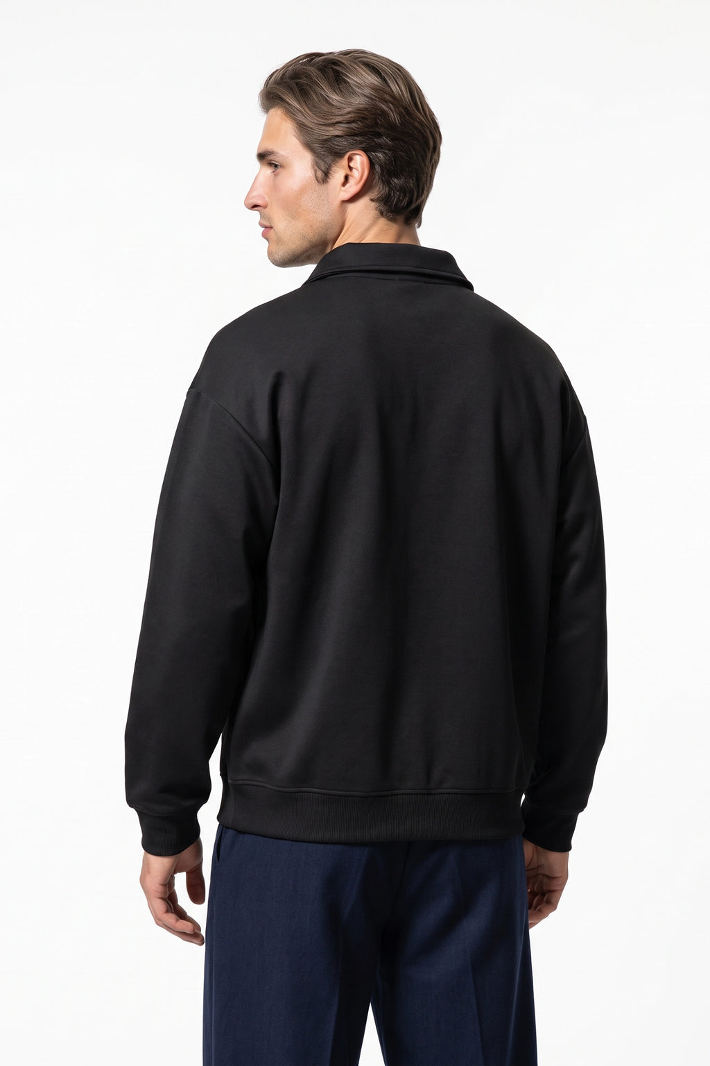 Men's Winter Comfortable Quarter Zip Jumper Relaxed Fit