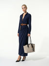 Caurelle | Women’s Lapel Wrap Maxi Dress Elegant Flowing Silhouette
